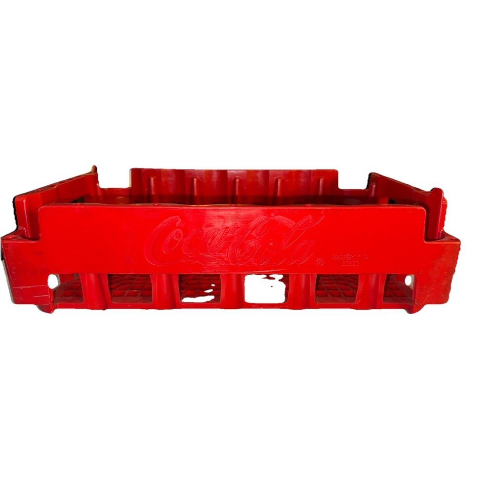 Vintage Coca Cola Plastic Crate / Carrier Red With Red Letters